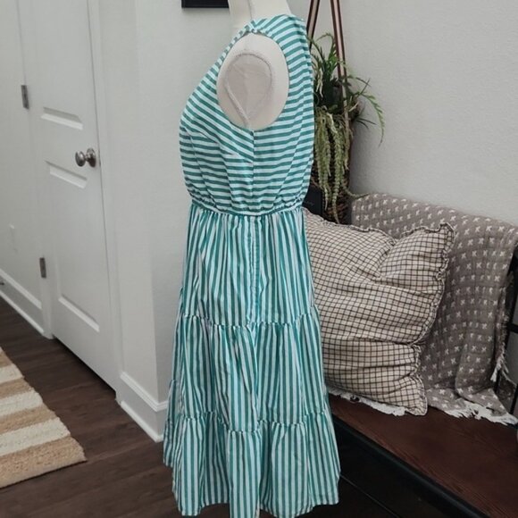 Green striped dress - Picture 4 of 5